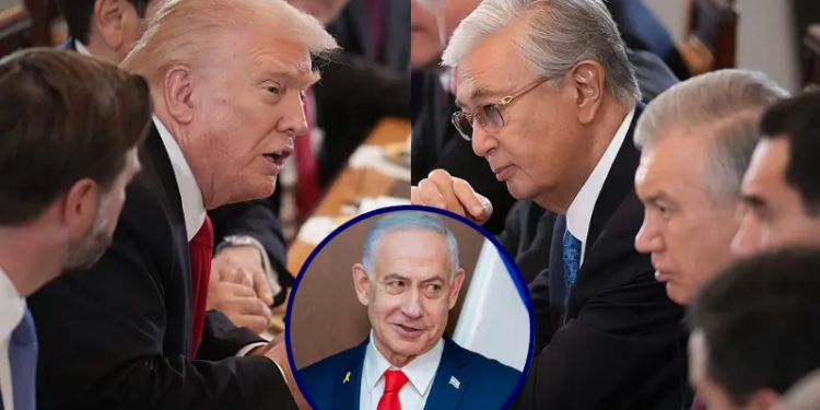 U.S. President Donald Trump, joined by lawmakers and members of his administration, delivers remarks during a dinner with leaders of Central Asian countries in the East Room of the White House on November 6, 2025, in Washington, DC. Trump hosted presidents Kassym-Jomart Tokayev of Kazakhstan, Serdar Berdimuhamedow of Turkmenistan, Sadyr Japarov of Kyrgyzstan, Shavkat Mirziyoyev of Uzbekistan and Emomali Rahmon of Tajikistan. (Photo by Andrew Harnik/Getty Images) / President of Kazakhstan Kassym-Jomart Tokayev (C), joined by President of the Uzbekistan Shavkat Mirziyoyev (2nd-R), and President of Turkmenistan Serdar Berdimuhamedow attend a dinner hosted by U.S. President Donald Trump for leaders of Central Asian countries in the East Room of the White House on November 6, 2025, in Washington, DC. President Trump hosted the leaders to discuss regional peace and critical mineral resource trade. (Photo by Andrew Harnik/Getty Images) / Israeli Prime Minister Benjamin Netanyahu meets with U.S. Vice President J.D. Vance at the Prime Minister