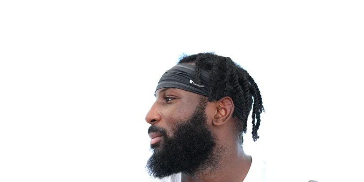 FLORHAM PARK, NEW JERSEY - JULY 28: Kris Boyd #17 of the New York Jets talks to media during training camp at Atlantic Health Jets Training Center on July 28, 2025 in Florham Park, New Jersey. (Photo by Ishika Samant/Getty Images)