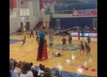 Michigan's Skyline High School girls volleyball team wins its way to the Elite Eight in the state volleyball tournament on Thursday.