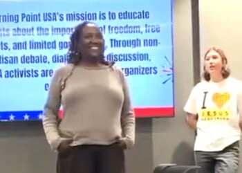 The leftist professor went to the front of the room and began lecturing the group on her definition of fascism.