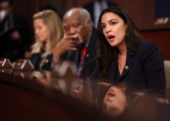 WASHINGTON, DC - MARCH 05: U.S. Rep. Alexandria Ocasio-Cortez (D-NY) speaks during a House Oversight and Government Reform Committee hearing on sanctuary cities