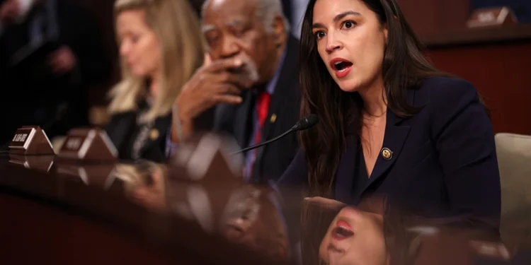 WASHINGTON, DC - MARCH 05: U.S. Rep. Alexandria Ocasio-Cortez (D-NY) speaks during a House Oversight and Government Reform Committee hearing on sanctuary cities