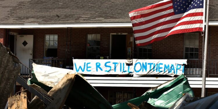 Image of the destruction caused by Hurricane Katrina in 2005 along the Gulf Coast
