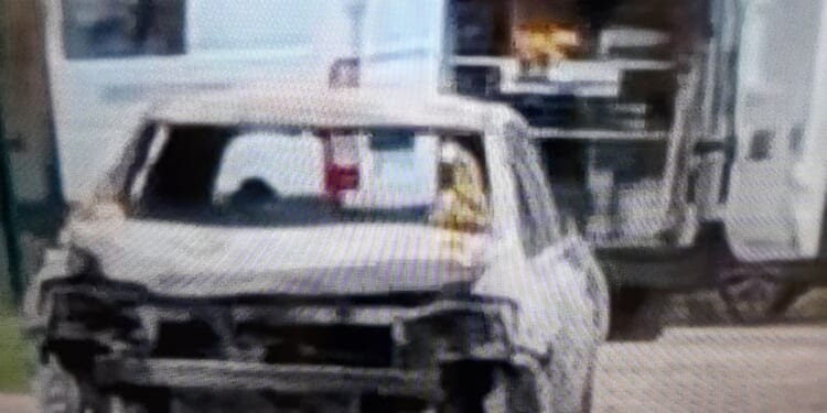 The remnants of the car driven by an apparent terrorist, who plowed into crowds of pedestrians on Ile d’Oléron, a French island getaway, on Nov. 5, 2025.