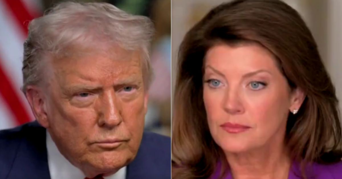 In a "60 Minutes" interview that aired on Sunday, President Donald Trump, left, told Norah O'Donnell, right, that he will not be extorted by Democrats to end the government shutdown.