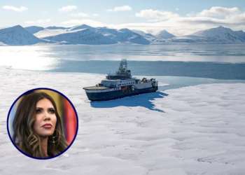 The icebreaker scientific research vessel Kronprins Haakon sails through a fjord covered with sea ice in eastern Spitzbergen on April 6, 2025. The Norwegian Polar Institute, an Arctic research organisation, organised a five-week expedition aboard the high-tech research vessel and icebreaker Kronprins Haakon to collect adipose tissue biopsies and blood samples from polar bears in order to study the impact of pollutants on their health. (Photo by Olivier MORIN / AFP) (Photo by OLIVIER MORIN/AFP via Getty Images) / U.S. Homeland Security Secretary Kristi Noem attends a meeting of the White House Task Force on the FIFA World Cup 2026 in the Oval Office of the White House on November 17, 2025 in Washington, DC. The task force was created to oversee security, logistics, and federal government support for the 2025 Club World Cup and the 2026 FIFA World Cup, jointly hosted by the United States. (Photo by Win McNamee/Getty Images)