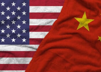 China-US Flags