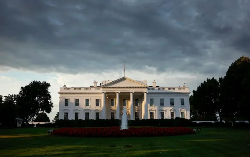 WASHINGTON, DC - JULY 18: Early morning light is seen on the White House on July 18, 2024 in Washington, DC. President Joe Biden tested positive for Covid-19 while traveling in Las Vegas for a series of events. He is quarantining in Delaware, according to the White House. (Photo by Kevin Dietsch/Getty Images)