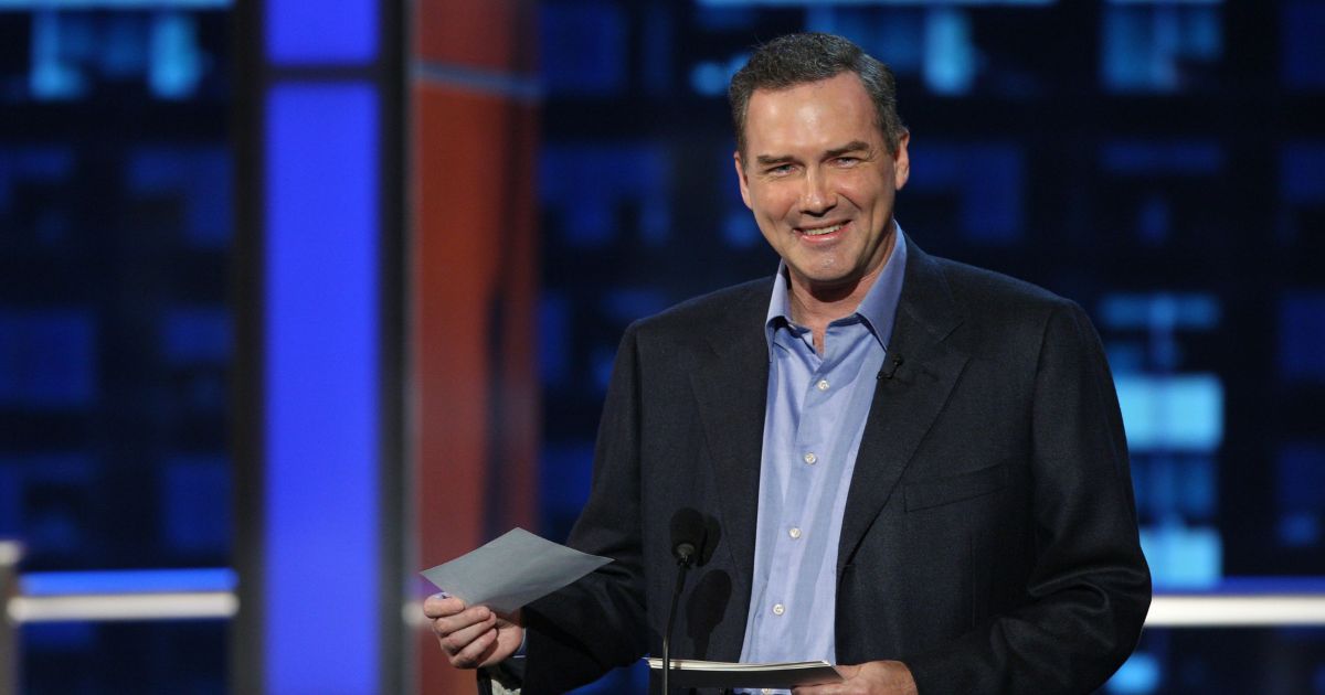 Comedian Norm Macdonald on stage at the "Comedy Central Roast Of Bob Saget" on the Warner Brothers Lot on Aug. 3, 2008, in Burbank, California.