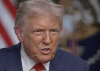 In a "60 Minutes" interview that aired on Sunday, President Donald Trump declined to criticize his administration’s policy on immigration enforcement. (@AFpost / X screen shot)