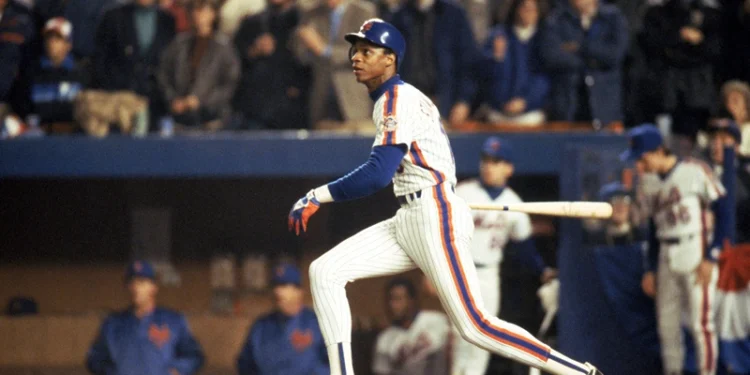 FLUSHING, NY - OCTOBER 27: Right fielder Darryl Strawberry #18 of the New York Mets swings during game 7 of the 1986 World Series against the Boston Red Sox at Shea Stadium on October 27, 1986 in Flushing, New York. The Mets won the series 4-3. (Photo by T.G. Higgins/Getty Images)