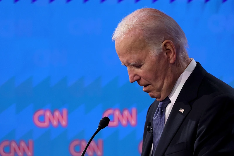 ATLANTA, GEORGIA - JUNE 27: U.S. President Joe Biden participates in the CNN Presidential Debate at the CNN Studios on June 27, 2024 in Atlanta, Georgia. President Biden and Republican presidential candidate, former U.S. President Donald Trump are facing off in the first presidential debate of the 2024 campaign. (Photo by Justin Sullivan/Getty Images)