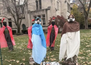 Lake Street Church of Evanston, Illinois, posted photos of a "Nativity" scene distorted for the purpose of protesting Immigration and Customs Enforcement.