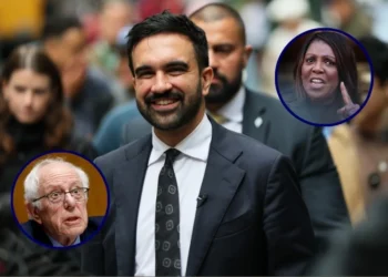 (Background) New York Mayoral candidate Zohran Mamdani speaks with press as he walks towards a press conference on October 08, 2025, in New York City. ( Michael M. Santiago/Getty Images) / (L) Ranking member Sen. Bernie Sanders (I-VT) speaks during a hearing with the Senate Committee (Kevin Dietsch/Getty Images) / (R) NY Attorney General Letitia James speaks during a press conference (Michael M. Santiago/Getty Images)