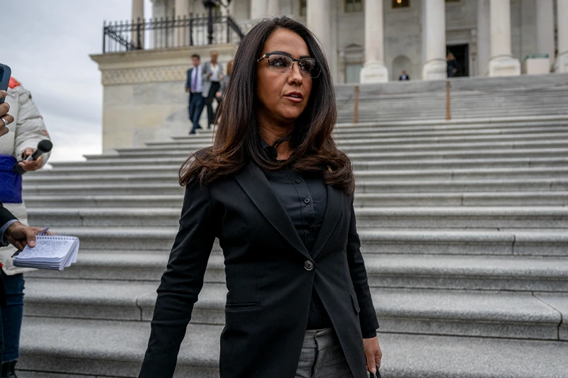 US Representative Lauren Boebert, Republican of Colorado, leaves the US Capitol following a House vote on the "Epstein Files Transparency Act" in Washington, DC on November 18, 2025. US lawmakers voted overwhelmingly on Tuesday for releasing government files on convicted sex offender Jeffrey Epstein, after President Donald Trump dropped his opposition to opening the books on a scandal that has roiled politics, law enforcement and the country's elite. (Photo by DANIEL HEUER / AFP) (Photo by DANIEL HEUER/AFP via Getty Images)