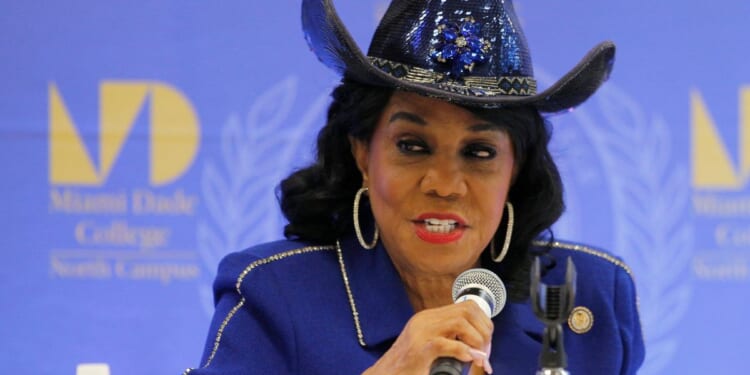 Democratic Florida Rep. Frederica Wilson speaks at a hearing in Miami, Florida, on Oct. 19, 2017.