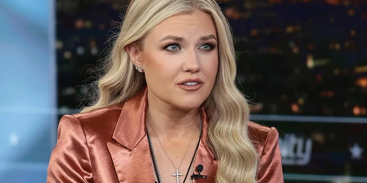 NEW YORK, NEW YORK - DECEMBER 08: Erika Kirk discusses the newly released book "Stop, In The Name of God: Why Honoring The Sabbath Will Transform Your Life" on "Hannity" at Fox News Channel Studios on December 08, 2025 in New York City. (Photo by Dimitrios Kambouris/Getty Images)