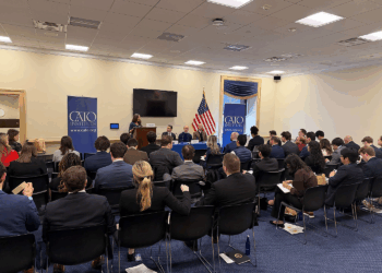 Pictured left to right: Romina Boccia, Adam Michel, Dominik Lett, and Michael Cannon