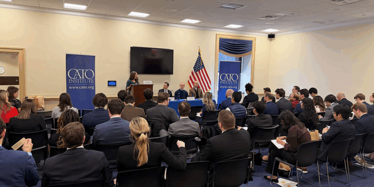 Pictured left to right: Romina Boccia, Adam Michel, Dominik Lett, and Michael Cannon