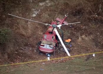 One of the two helicopters that crashed in New Jersey on Sunday - Via X