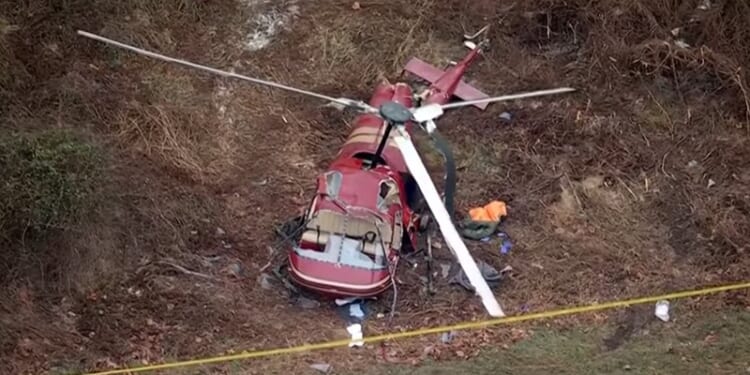 One of the two helicopters that crashed in New Jersey on Sunday - Via X