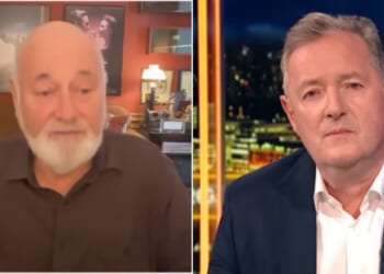 Rob Reiner, left, showed compassion when host Piers Morgan asked his reaction to Charlie Kirk's September assassination.