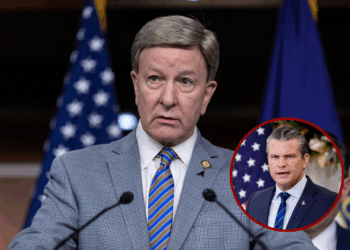 House Armed Services Committee Chairman Mike Rogers (R-AL) speaks to the press at the U.S. Capitol on October 17, 2025 in Washington, DC. House Speaker Mike House Speaker Mike Johnson (R-LA) held a press conference with other Republican leaders on the 17th day of a government shutdown. (Photo by Anna Rose Layden/Getty Images) / Secretary of War Pete Hegseth (R), accompanied by Secretary of State Marco Rubio, speaks during a news conference with their Australian counterparts at the State Department on December 8, 2025 in Washington, DC. The U.S. State Department is hosting the 35th Australia-United States Ministerial Consultations. (Photo by Andrew Harnik/Getty Images)