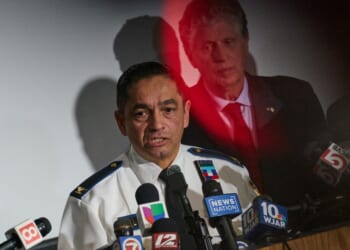 Providence Police Chief Colonel Oscar Perez speaks to reporters at a news conference about the Dec. 13 Brown University shooting in Providence, Rhode Island on Dec. 15, 2025.