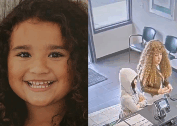 (L) A portrait of Melodee Buzzard (Photo: @CoffindafferFBI on X) / (R) A video shows Ashlee Buzzard (R) and Melodee Buzzard seen checking into a hotel wearing wigs. (Photo: FBIOmaha on X)