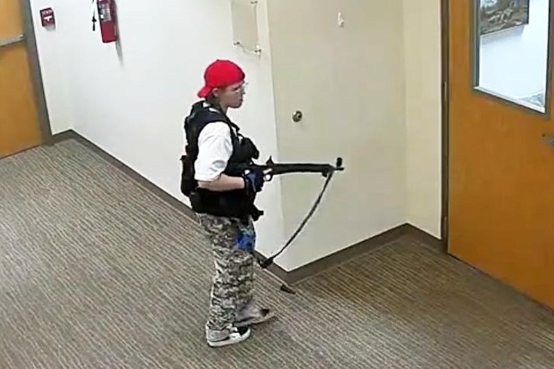 A screengrab of video for Audrey Hale during the horrific shooting at The Covenant School on March 27th, 2023. Photo via X @truecrimeupdates