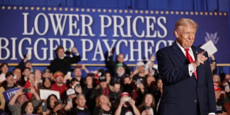 President Donald Trump attends an event Tuesday in Mount Pocono, Pennsylvania.