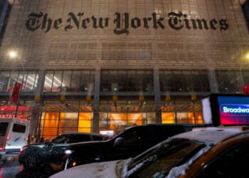 The New York Times building in New York City is seen in a file photo dated Feb. 8.