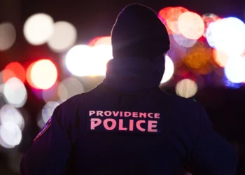 PROVIDENCE, RHODE ISLAND - DECEMBER 13: Police officers remain on the scene on Brown University
