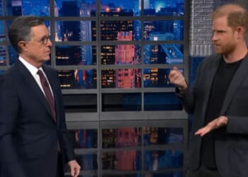 Prince Harry appeared with "Late Show" host Stephen Colbert, taking a couple of jabs at President Donald Trump in a skit most likely scripted by Colbert's comedy writers.