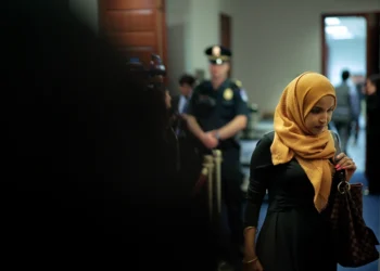 WASHINGTON, DC - SEPTEMBER 29: U.S. Rep. Ilhan Omar (D-MN) leaves a House Democratic caucus meeting at the Capitol on September 29, 2025 in Washington, DC. Republicans and Democrats as well as the White House are working to stave off a federal government shutdown before the September 30 deadline. (Photo by Chip Somodevilla/Getty Images)