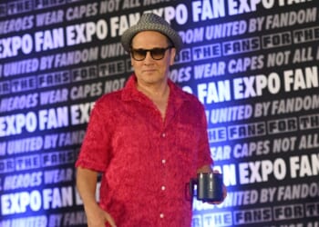 Rob Schneider speaks on stage during Fan Expo Chicago 2025 on August 16, 2025 in Rosemont, Illinois.