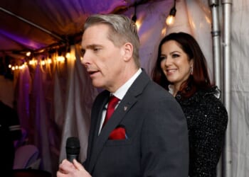 Scott Jennings speaks at a book launch in Washington, DC on Dec. 2, 2025.