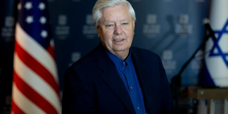 TEL AVIV, ISRAEL - AUGUST 28: U.S Senator Lindsey Graham attends a press conference on August 28, 2025 in Tel Aviv, Israel. U.S. Senator Lindsey Graham is speaking to the press following meetings with government officials in Lebanon and Israel. Earlier this week Graham spoke about a future possible defence agreement between America and Lebanon, with the provision that the Iran-backed militant group Hezbollah be disarmed. (Photo by Amir Levy/Getty Images)