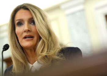 Kelly Loeffler, head of the Small Business Administration, seen in a January photo, is reportedly "cutting off and clawing back" SBA loans to Minnesota as the agency investigates allegations of fraud.