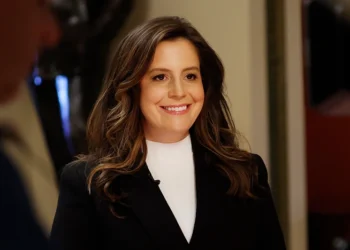 President Biden Delivers State Of The Union Address WASHINGTON, DC - MARCH 07: House Republican Conference Chairwoman Rep. Elise Stefanik (R-NY) speaks during a television interview in the U.S. Capitol on March 07, 2024 in Washington, DC. U.S. President Joe Biden will make his State of the Union address to Congress to highlight his administration