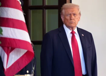 WASHINGTON, DC - OCTOBER 20: U.S. President Donald Trump waits for the arrival of Prime Minister of Australia Anthony Albanese at the White House on October 20, 2025 in Washington, DC. Albanese is visiting the U.S. Capital to meet with President Trump and later visit the Pentagon. (Photo by Kevin Dietsch/Getty Images)