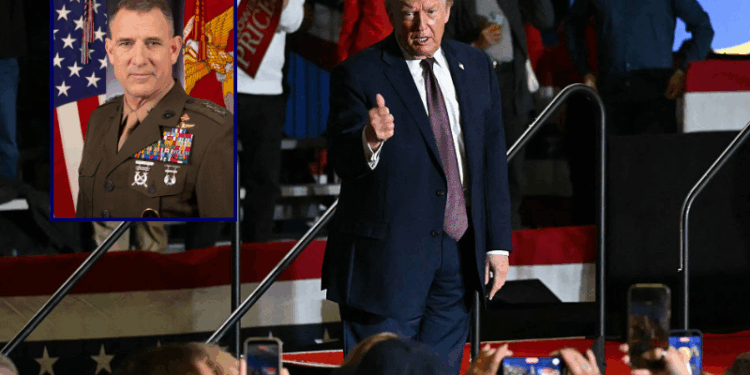 US President Donald Trump gives a thumbs up after speaking at a political rally in Rocky Mount, North Carolina on December 19, 2025. (Photo by ANDREW CABALLERO-REYNOLDS / AFP via Getty Images) / Lieutenant General Francis L. Donovan (United States Special Operations Command)
