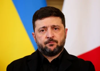 LONDON, ENGLAND - DECEMBER 8: Ukrainian President Volodymyr Zelenskyy looks on during a meeting with British Prime Minister Keir Starmer, German Chancellor Friedrich Merz and French President Emmanuel Macron at 10 Downing Street on December 8, 2025 in London, England. President Macron of France, Chancellor Merz of Germany join President Zelenskyy of Ukraine for a summit on the progress of peace talks hosted by UK Prime Minister Keir Starmer. (Photo by Toby Melville - WPA/Getty Images)