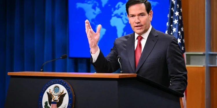 US Secretary of State Marco Rubio speaks during an end-of-year press conference in the State Department Press Briefing Room in Washington, DC on December 19, 2025. (Photo by Mandel NGAN / AFP via Getty Images)