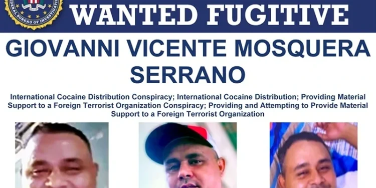 FBI Wanted Poster for Giovanni Vicente Mosquera Serrano