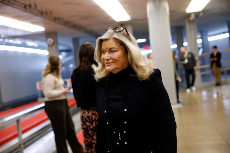 WASHINGTON, DC - JANUARY 27: U.S. Sen. Cynthia Lummis (R-WY) walks through the Senate Subway in the U.S. Capitol on January 27, 2025 in Washington, DC. The Senate confirmed Scott Bessent as Treasury Secretary in a 68-29 vote. (Photo by Anna Moneymaker/Getty Images)
