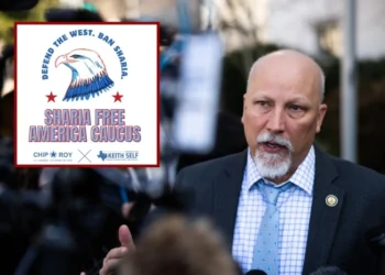 (Background) U.S. Rep. Chip Roy (R-TX) speaks to reporters (Tierney L. Cross/Getty Images) / (L) GOP Reps. Keith Self (R-Texas) and Chip Roy