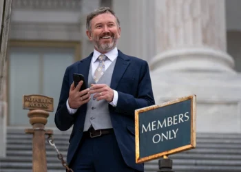 WASHINGTON, DC - NOVEMBER 18: U.S. Rep. Thomas Massie (R-KY) leaves to speak with the media after the House voted 427-1 to approve the Epstein Files Transparency Act and the release of documents and files at the U.S. Capitol on November 18, 2025 in Washington, DC. The legislation instructs the U.S. Department of Justice to release all files related to the late accused sex trafficker Jeffrey Epstein. It now goes to the Senate for a vote before President Donald Trump can sign it into law. (Photo by Roberto Schmidt/Getty Images)