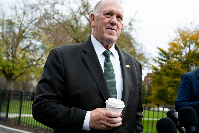 White House Border Czar Tom Homan speaks with the press outside of the West Wing of the White House in Washington, DC, November 14, 2025. (Photo by SAUL LOEB / AFP) (Photo by SAUL LOEB/AFP via Getty Images)
