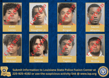 Images of eight captured inmates who escaped the Riverbend Detention Center in East Carroll Parish, Louisiana. (via: LA State Police; X)